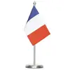 custom France Table Flag With Stainless Steel Base