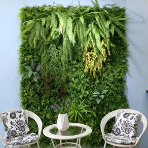 Image of Customized High Simulated Green Leaves Wall Decor Cheap Vertical Green Garden Wall Tropical Jungle Style Artificial Plant Wall