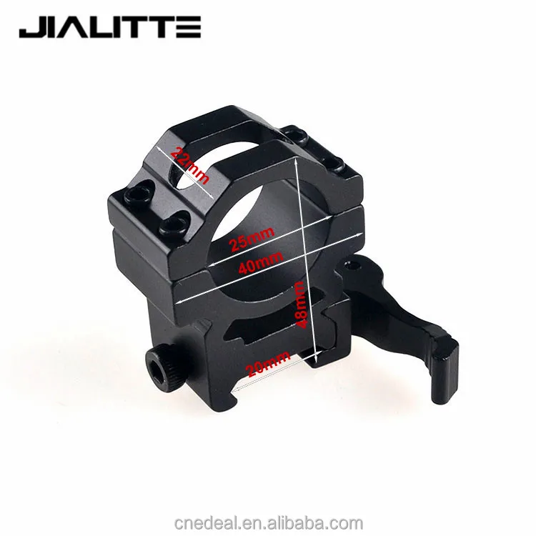 

Jialitte 25.4mm Ring Tactical QD Quick Release Mount Adapter Fit 20mm 21mm Picatinny Weaver Rail Base Hunting Accessories J075, Black