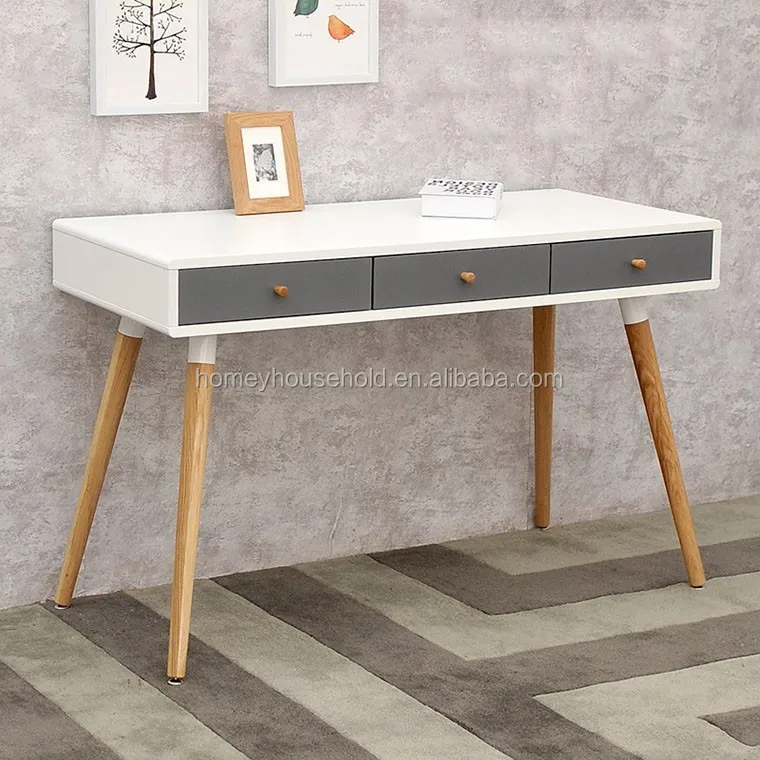 Office Desks Fashion Scandinavian White Oak Wooden Computer Table On