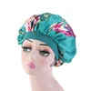 Custom satin bonnet lady hair caps head cover 31cm diameter soft flower blossom sleep caps