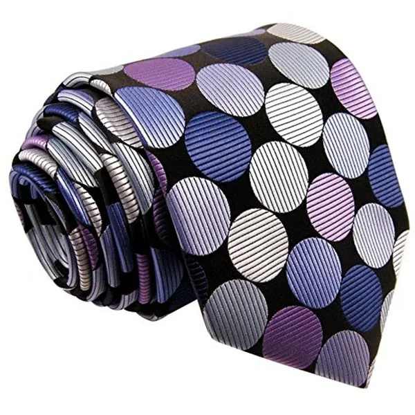 

Hot Sale Casual Style Woven Tie With White Dots And Bow Tie Sets, Pink