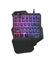 

3 colors mix LED backlit USB RGB 35 keys wired one-handed gaming keyboard
