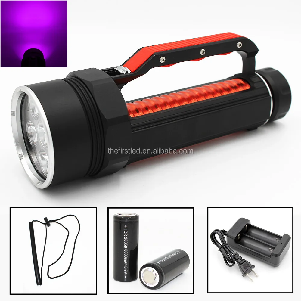 JEXREE manufacturer Amber 395nm UV LED Flashlight High Power Rechargeable Torch Light