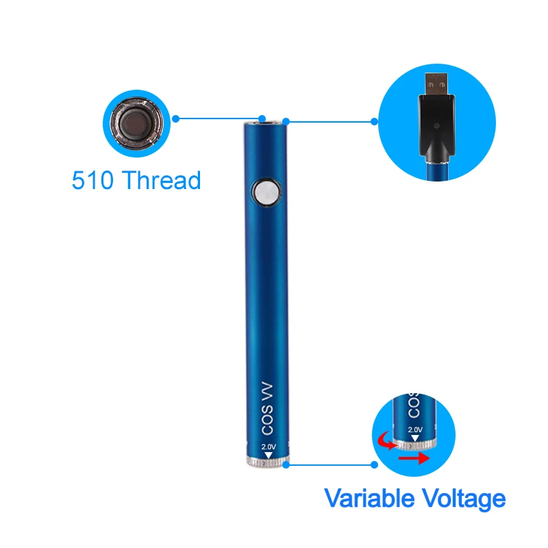 2019 Hot selling Cos vv Portable vape pen battery kit 380mAh cbd cartridge battery 510 thread vape mod shipping online USA