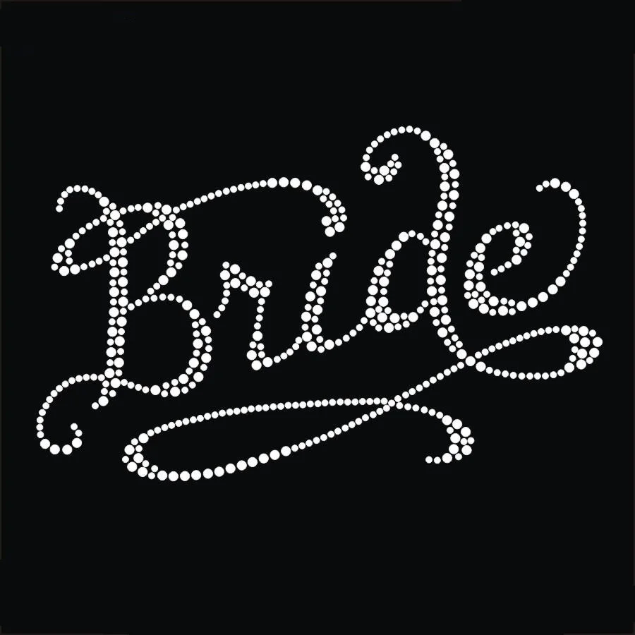 Wholesale New Fashion Custom the Bride Hotfix Rhinestone Transfer Printing