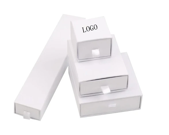 

Hongxi OEM White Drawer Customised Cajas De Carton Para Joyas Velvet Necklace Card Jewelry Box Paper Gift Custom Logo Packaging