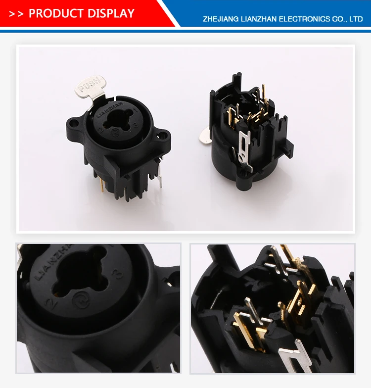 3 Pole Xlr Jack Combo Socket 1/4" Stereo Jack Xlr Female Chassis