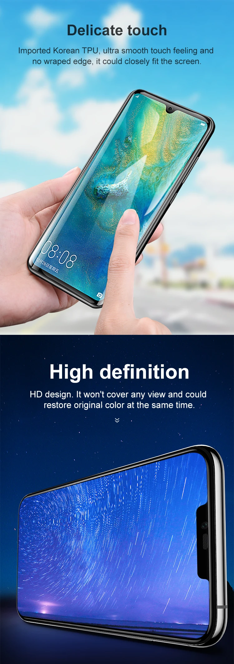 Full cover screen protector for Huawei Mate 20 lite Pro protective film for Huawei Mate 20 Pro soft film