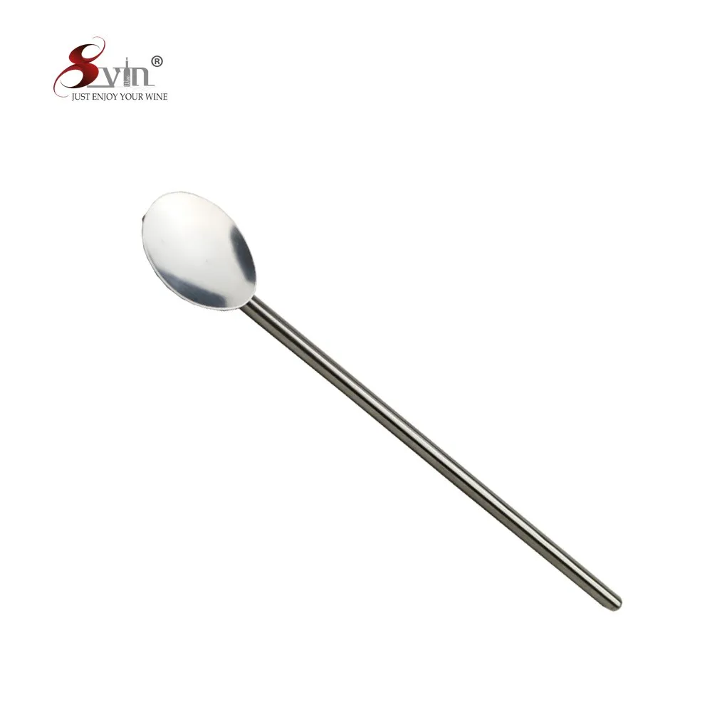 2018 Amazon New Design Blue Color Painted Cocktail Shaker and Bar Tool Set with 5 Pieces Stirrer Straw Spoon