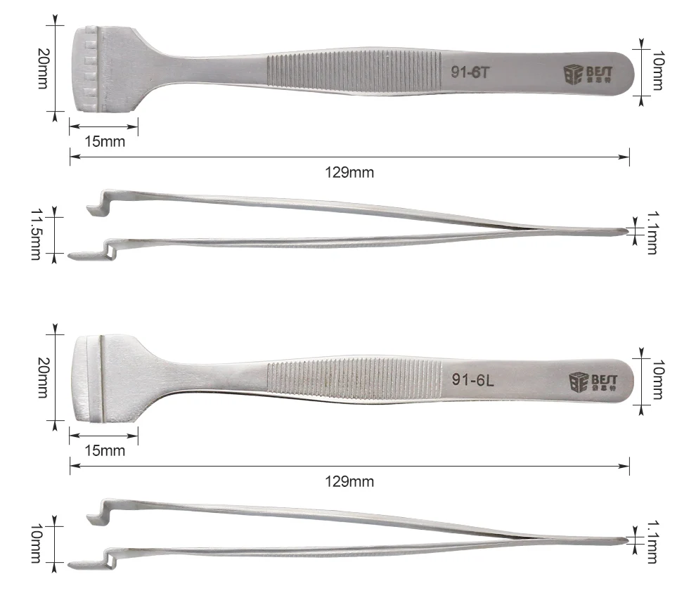 BEST-91-4T Stainless steel wafer tweezers