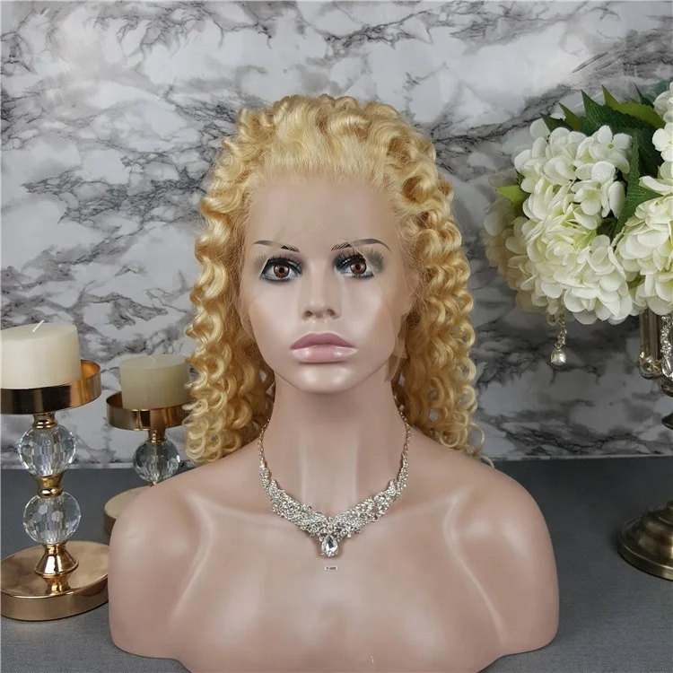 

Highknight Blonde Human Hair Wig 613 Lace Front Wig Curly Cuticle Aligned Hair Lace Front Wig