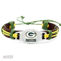 

promotional gift custom logo adjustable Vintage cowhide bracelets green bay packers nfl