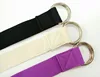 Milk white polyester cotton yoga strap with 2 D rings Yoga stretching training strap belt