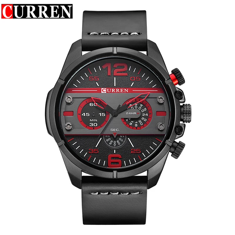 

Curren Watches 2018 watch men led brand luxury relogio masculino Quartz Wristwatch leather band 8259