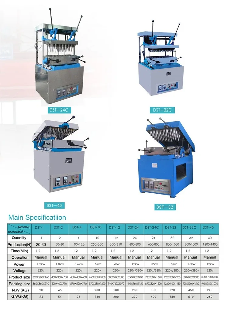 Industrial Semi Automatic Horn Torch Cup Waffle Ice Cream Cone Making