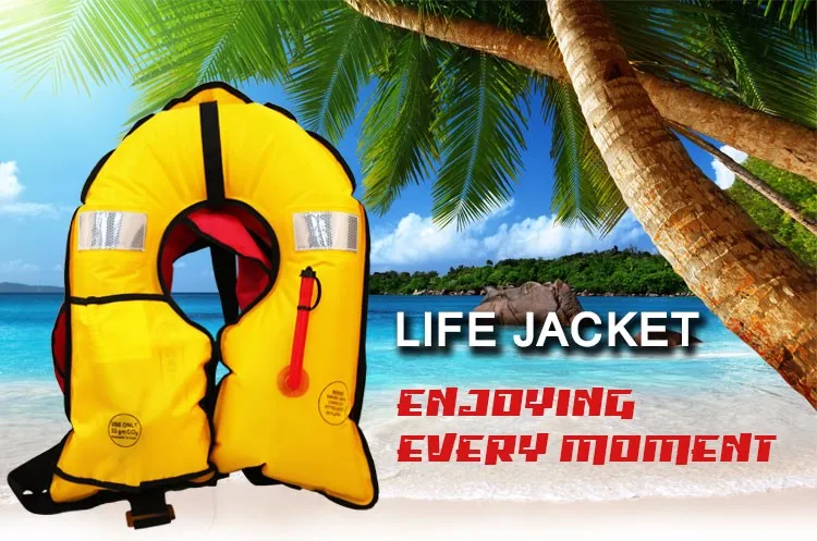 150N automatic inflatable double air chamber life jacket with co2 33g cylinder