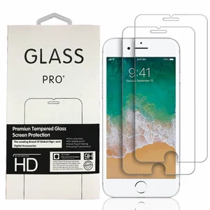 Amazon Hot Selling Items 2.5D 9H 0.3mm Tempered Glass For Iphone 8 Screen Protector 2 Pack