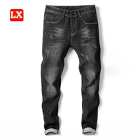 

In stock wholesale skinny high quality ripped fashion slim fit stretch black denim washed jeans men pants