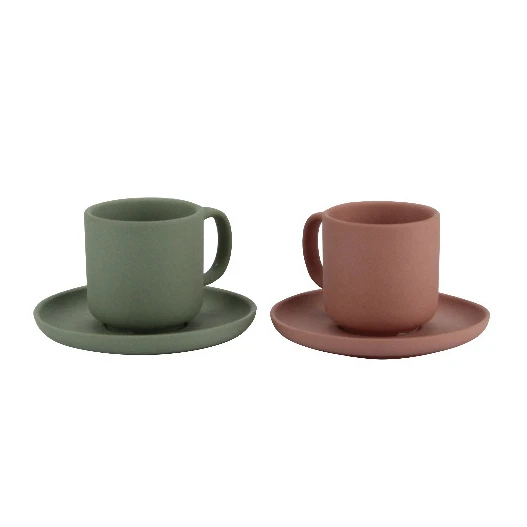 coffee & tea drinkware bright color clay tea cup sets