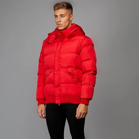 

Wholesale winter down red puffer down men bubble jacket, Black or customized