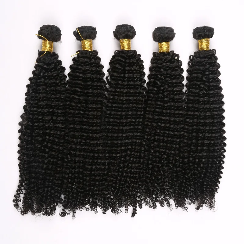 

Brazilian Virgin Hair Kinky Curly Natural Color 100% Human Hair Weave Bundles Free Shipping