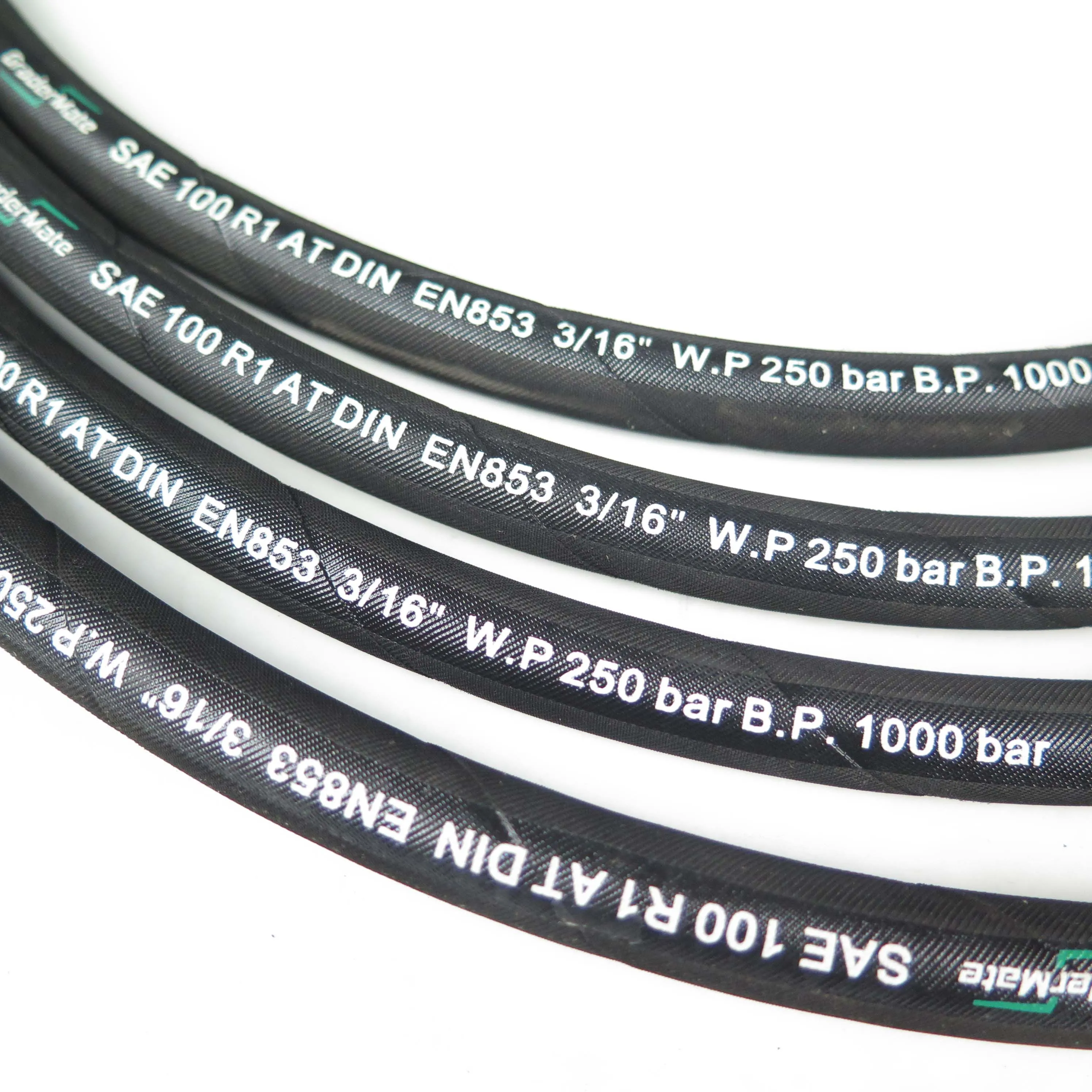 Oil Resistant Synthetic Rubber Hydraulic Hose Sae100 R1/r2at Din En853