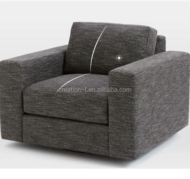 Furniture Factory Supply Dark Grey Fabric Armchair Wooden Frame Dark Grey Fabric Armchair Wooden Frame