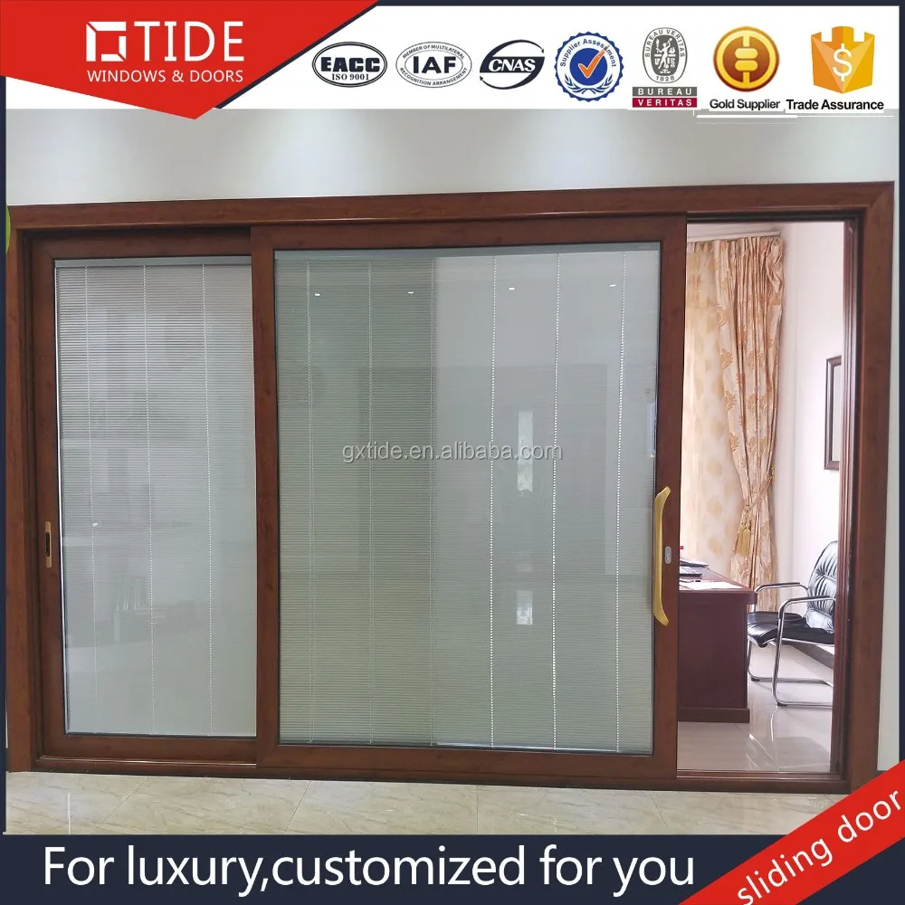 G&uuml;nstige b&uuml;ro glas schiebe entry t&uuml;ren mit interne jalousien