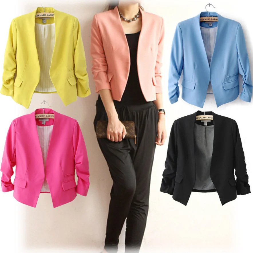 Autumn Women Blazers Jackets Work Office Lady Suit Slim None Button Business Female Blazer Coat Y10774