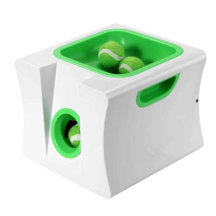 

Automatic Pet Ball Laucher Machine Dog Tennis Ball Launching Machine for Dog Cat Fun Pet Tennis Ball Playing Machine, White+green