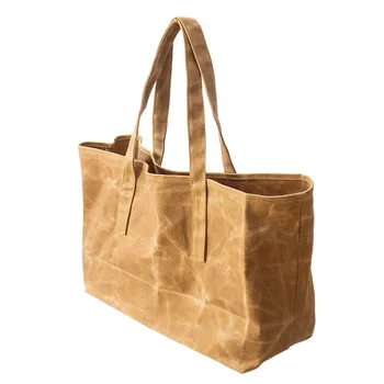 Wholesale Large Capacity Waterproof Waxed Canvas Shopping Tote Bag - Buy Waxed Canvas Tote Bag ...