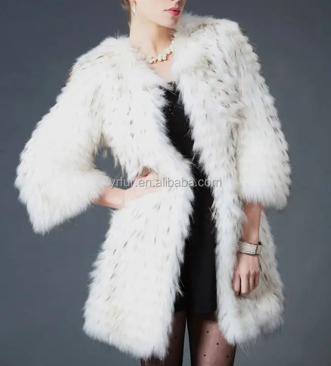 

YR472A Genuine Fur Clothing/ 3/4 Sleeve Hot Sale Raccoon Fur Clothing Women