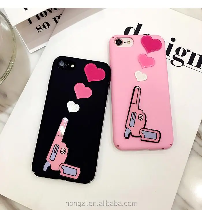 Unique Loving Heart Love Pistol Phone Case For Iphone 5 5s Se 6 6s Plus 7 7plus Protective Hard Pc Shell Back Cover Caqa Buy Phone Cover Cases For Huawei China Phone