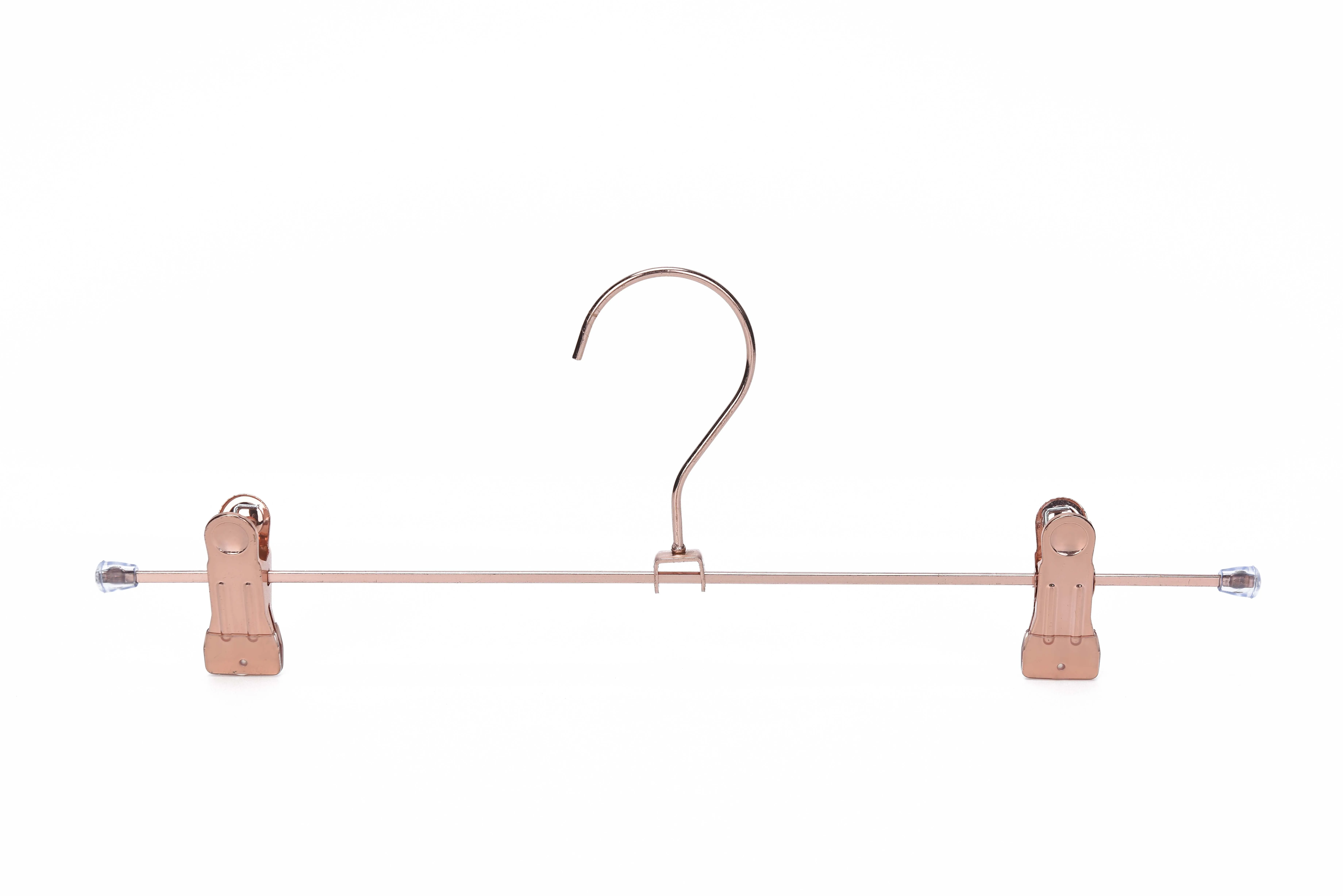 Custom Shop Display Rose Gold Metal Skirt Hanger With Anti Slip Clips