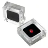 small clear acrylic jewellery package box red gem case luxury jewellery store