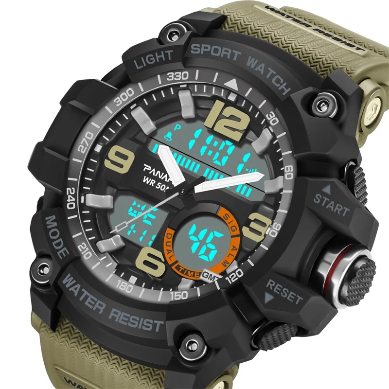 

PANARS 2018 Led Digital Men Running Sport Watches, Black;khaki;blue;green