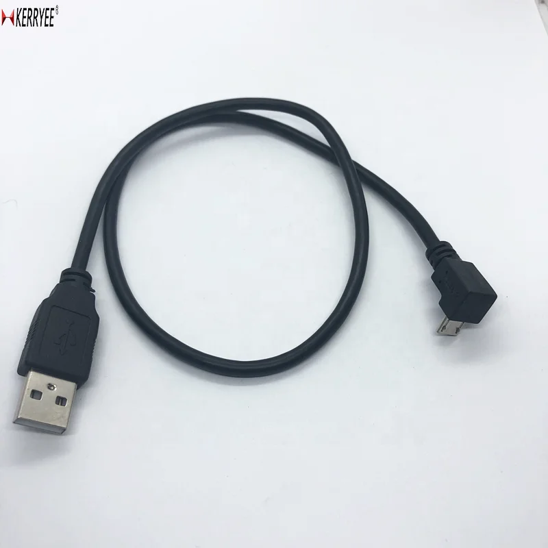 90 Degree Micro USB to USB male charging cable connector