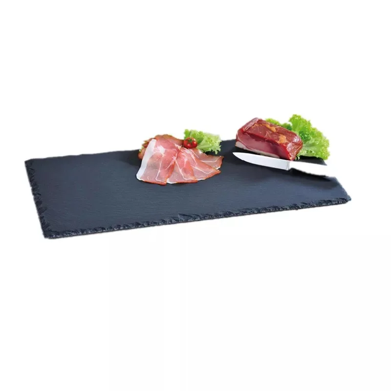 

New Products Restaurant Slate Food Plates, Amazon Top Seller 2019 Slate Serving Steak Plate@, Black
