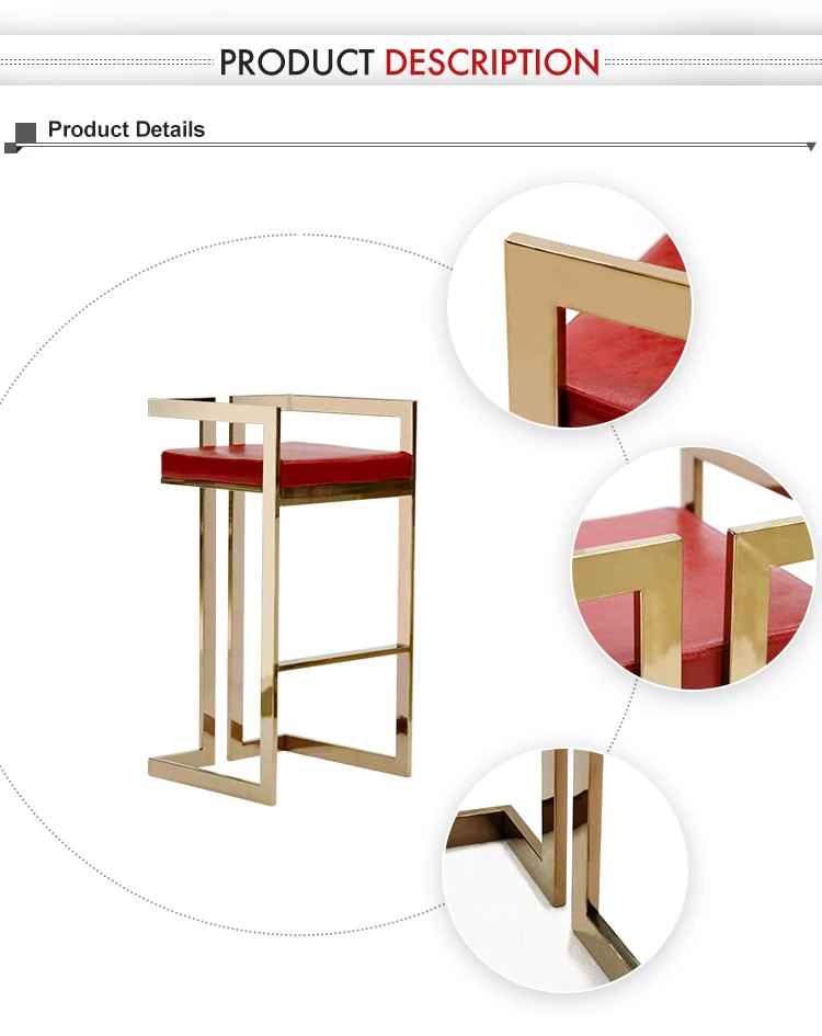 Stool bar, customize bronze color stainless steel metal bar stool