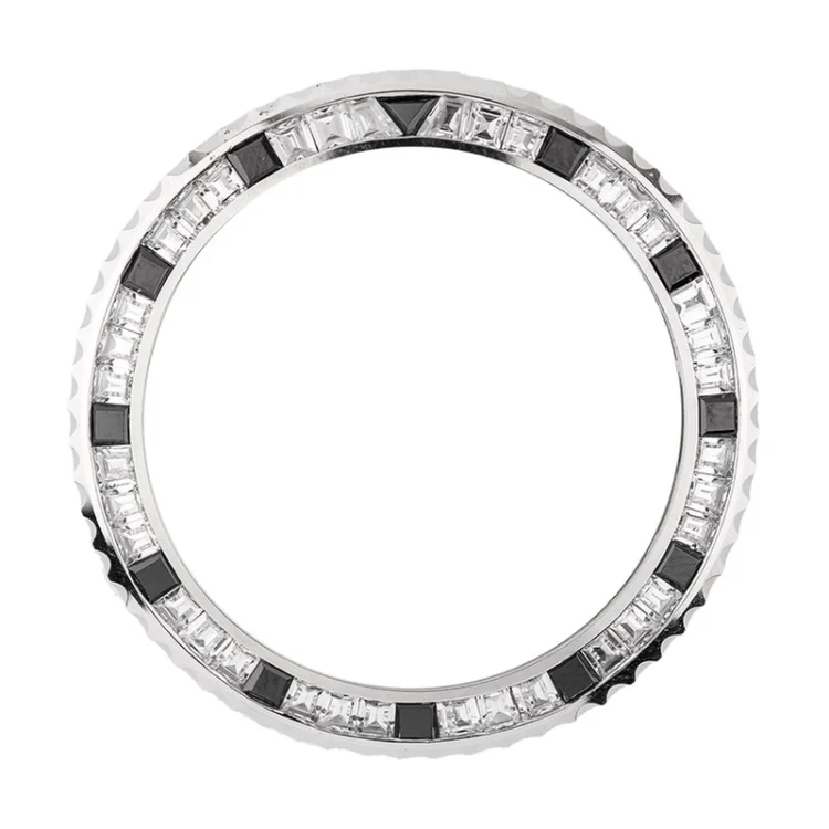 

Aftermarket Watch Parts Stainless Steel Watch Bezel Insert with CZ for Original Rolexable watch, Black