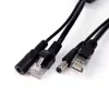 Passive PoE Injector Cable Set 24AWG Ethernet Splitter Cables 15CM