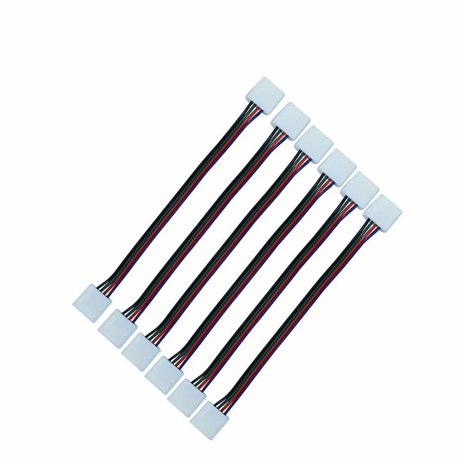 10mm 4 Pin 8mm 2 Pin Connector Wire Adapter For SMD 5050 3528 RGB LED Strip Light Connectors Cable Free Soldering