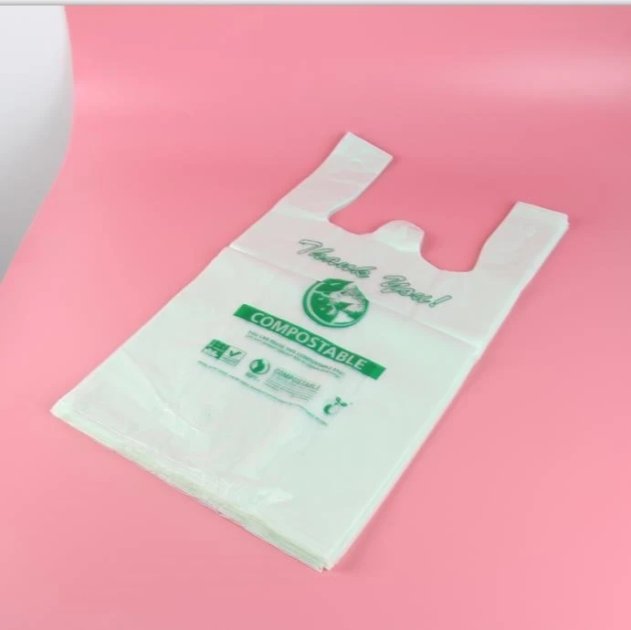 
Custom PLA Biodegradable T-shirt Shopping Bags Compostable Grocery Bag With Top Quality 