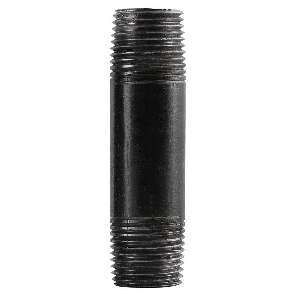 2X NEW NIPPLES MILD STEEL 6/" x 1/" BSP Taper Extended Nipples Black