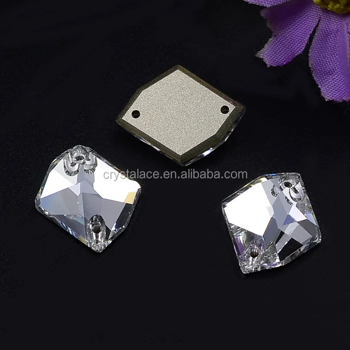 Pyramid sew on crystal rhinestones, square shape sew on glass stones