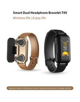 

Dual Wireless Earphones Bracelet Smart Bluetooth Earbuds Smart Watches Earphones For Air Pods Heart Rate Monitoring Passometers