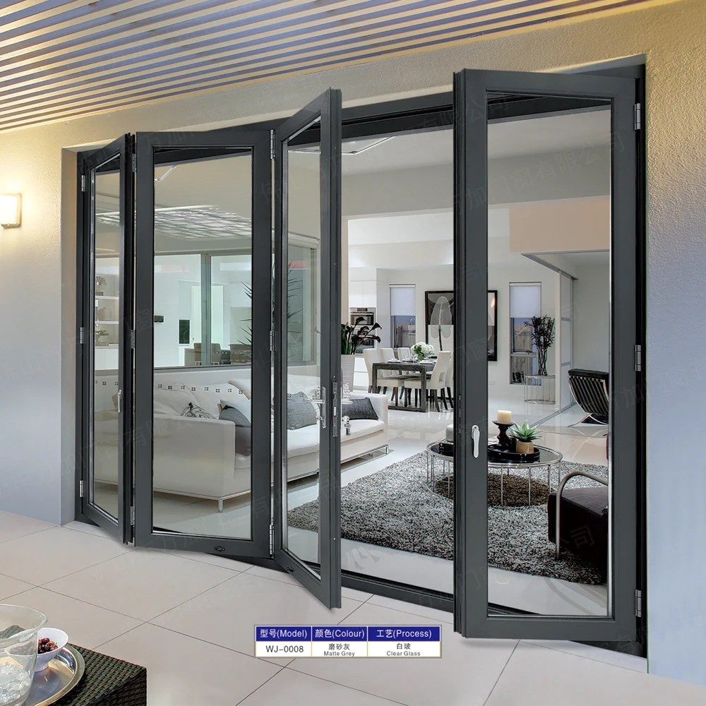 USA&Australia style soundproof veranda bifold doors,double glazed bi fold doors