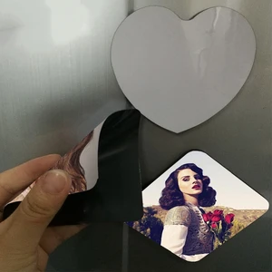 Image of Heart Round Oral Square ,9.5 cm Sublimation Blank Rubber Flexible Fridge magnets For Customize LOGO Printing