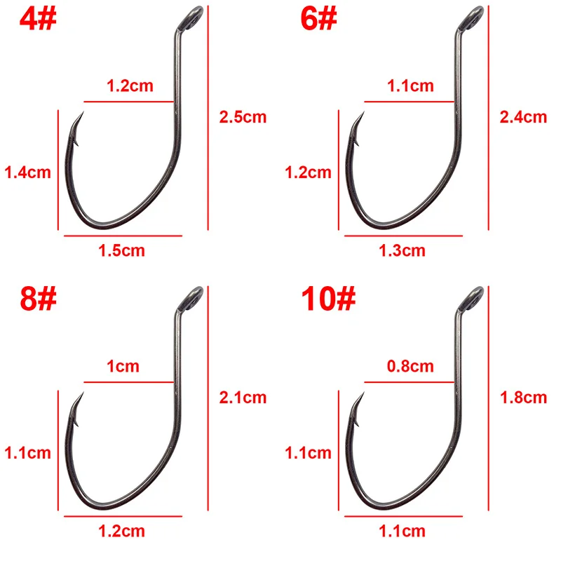 200pcs 8832 Catfish Bait Fishhooks High Carbon Steel Fishing Hooks